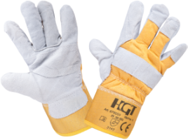 Lined Leather and Canvas Gloves