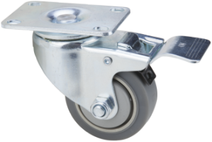 Grey TPR Swivel Caster with Flange