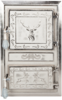 Monobloc Stove Door Deer Nickel-Plated / h[mm]: 475; l[mm]: 295