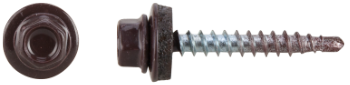 Self-drilling Screw Brown with Reduced Tip, Thread for Wood and EPDM Washer
