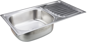 Satin Stainless Steel Sink with Drainer for Countertop
