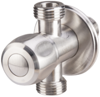 Stainless Steel Angle 3-Way Valve with Ceramic Cartridge