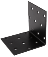 Black Perforated Angle Bracket for Wood