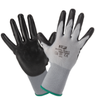 Black Knitted Gloves, Polyurethane Coated