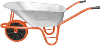 Wheelbarrow P, Galvanized Tray with Slim Polyurethane Wheel and Plastic Rim