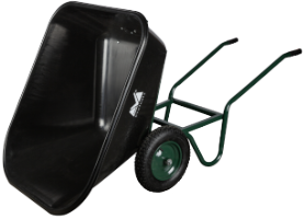 Wheelbarrow Black Plastic Tray with Tipping and 2 Wheels 220 EvoTools®