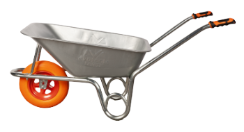 Galvanized Wheelbarrow with Polyurethane Wheel and Metal Rim EvoTools +Plus®
