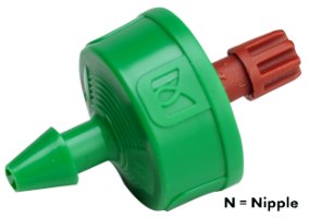 Drip Mushroom with Pressure Compensator, No-Drain, Self-Cleaning