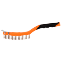 Stainless Steel Wire Brush, Plastic Handle, 2 Colors, with Scraper