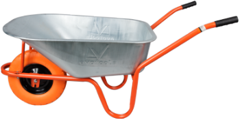 Wheelbarrow P with Galvanized Tray and Polyurethane Wheel with Metal Rim A