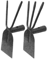 Hand Hoe with Fork, Carbon Gray