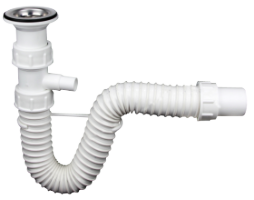 Flexible Sink Siphon with Waste and Washing Machine Connector Texo