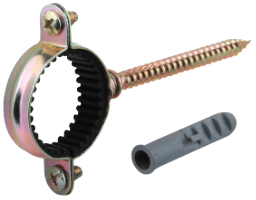 Yellow Zinc-Plated Metal Pipe Clamp with Liner EvoSanitary®