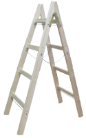 Double Wooden Ladder with Chain