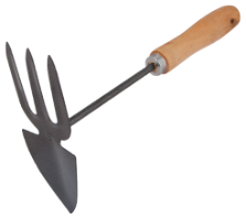 Mini Hand Hoe 3 Teeth with Wooden Handle