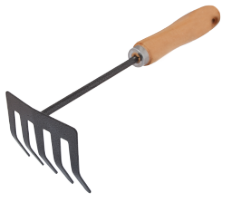 Mini Rake with Wooden Handle