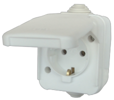Surface-Mounted Schuko Socket with Antigron Cover IP 44