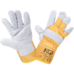 Lined Leather and Canvas Gloves