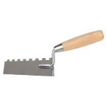 Notched Stainless Steel Trowel with Wooden Handle